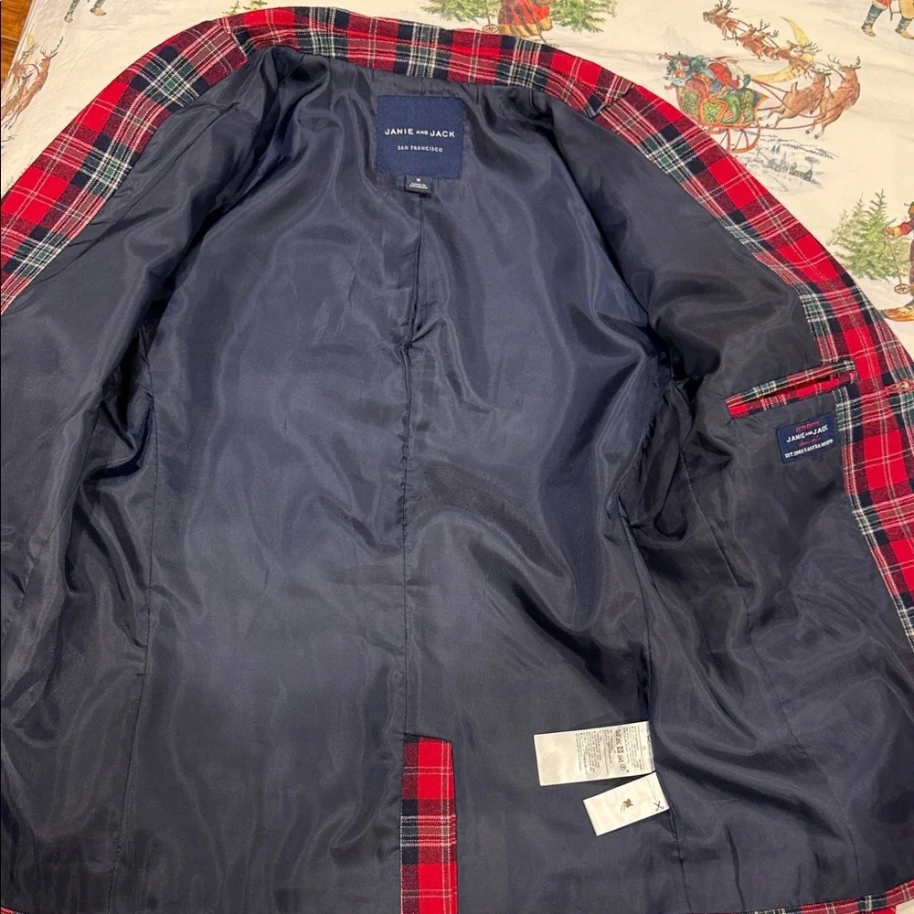 Janie and Jack Classic Red and Black Plaid Blazer